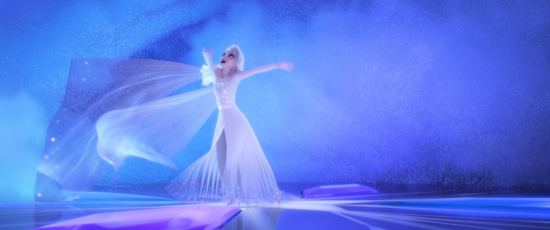 elsa frozen 2 hair down white dress